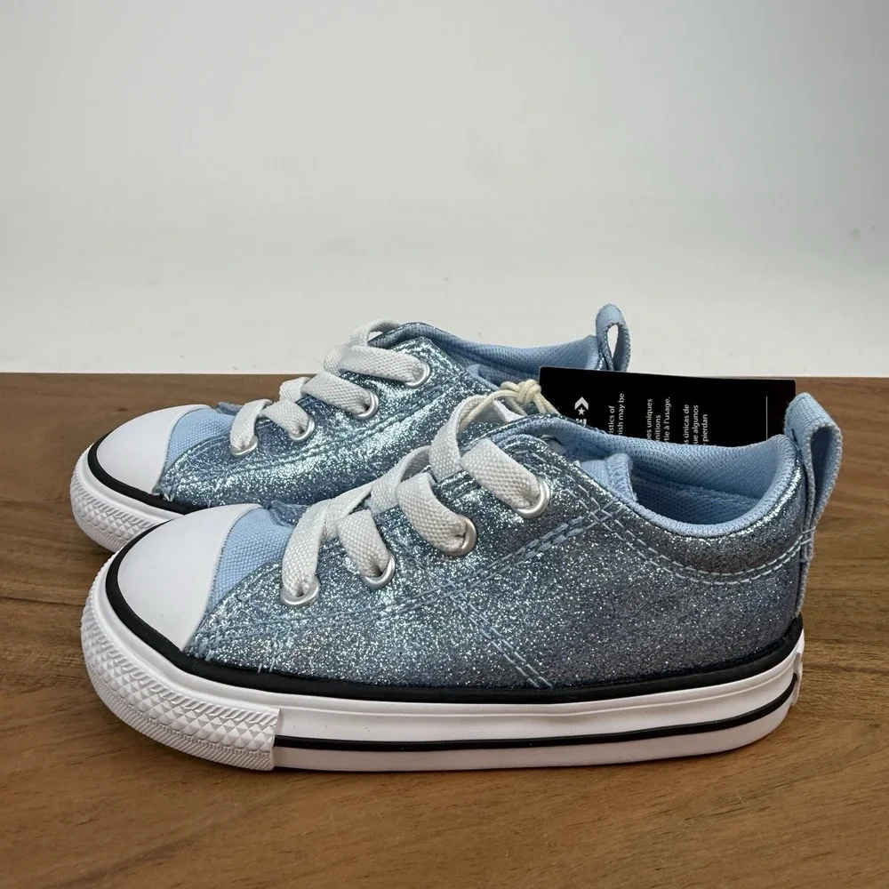 New NIB Little Kids Converse Chuck Taylor All Star Madison OX Sparkle Sneaker 7C